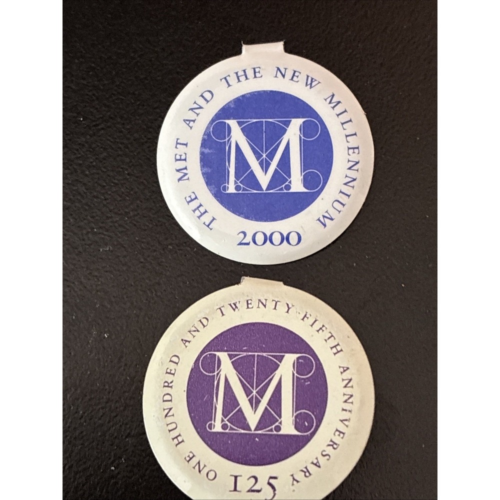 VTG Metro MET Mus of Art 1-125th Anni Metal Admission, 1-Milenium 2000 Pins